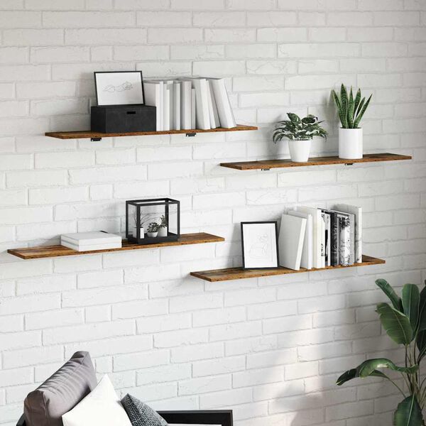 vidaXL Bookshelf Board 4 pcs Brown 100 x 20 x 1.5 cm Engineered Wood