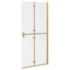 vidaXL Walk-In Shower Wall Folding Gold 90 x 6.5 x 190 cm