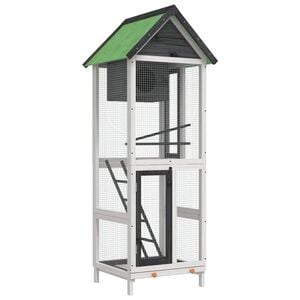 vidaXL Bird House Grey 60x58,5x160 cm Solid Wood Pine
