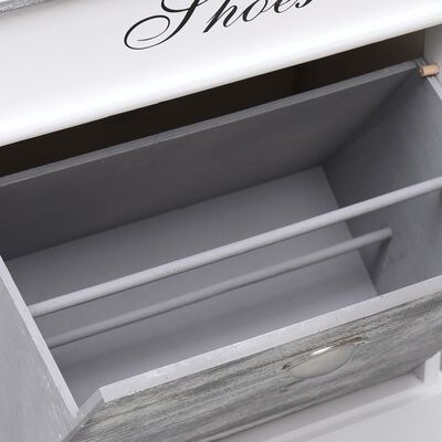 vidaXL Shoe Cabinet Grey 50x28x58 cm Paulownia Wood