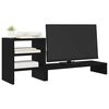 vidaXL Monitor Stand with Desk Organiser Black Oak Engineered Wood