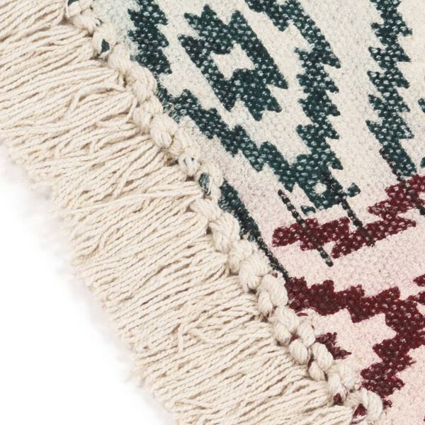 vidaXL Handwoven Kilim Rug Cotton 120x180 cm Printed Multicolour