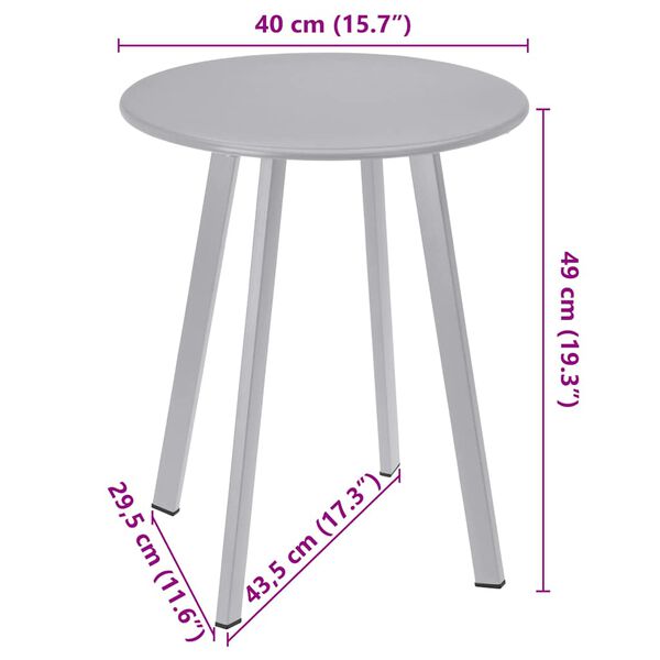 ProGarden End Table 40x49 cm Matt Grey