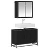 vidaXL Bathroom Furniture Set 2 pcs Black Oak Engineered Wood