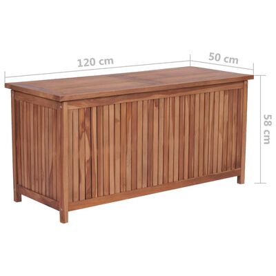 vidaXL Garden Storage Box 120x50x58 cm Solid Teak Wood