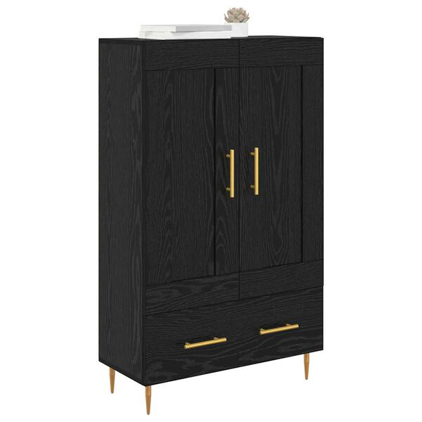 vidaXL Highboard Black Oak 69.5 x 31 x 115 cm Engineered Wood