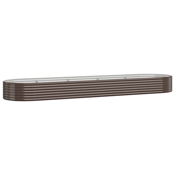vidaXL Garden Raised Bed Galvanised Steel 396x100x36 cm Brown