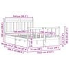 vidaXL Bed Frame 2 pcs Wax Brown 150 x 200 cm Solid Pine Wood