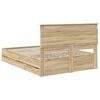 vidaXL Bed Frame with Drawer Sonoma Oak 150 x 200 cm Engineer Wood