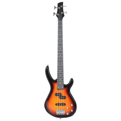 vidaXL Electric Bass Guitar for Beginner with Bag Brown and Black 4/4 46"