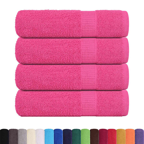 vidaXL Bath Towels "FROGN" 4 pcs Pink 100x150 cm 360 gsm