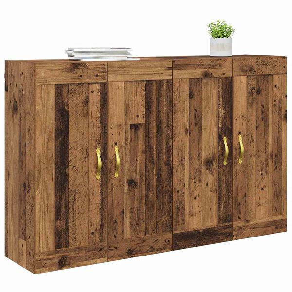 vidaXL Wall-mounted Cabinet 2 pcs Old Wood 69.5 x 34 x 90 cm