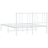 vidaXL Metal Bed Frame without Mattress with Headboard White 160x200cm