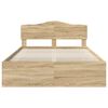vidaXL Bed Frame with Headboard Sonoma 160 x 200 cm Solid Pine Wood