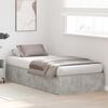 vidaXL Storage Bed Frame Concrete Grey 90 x 190 cm Engineered Wood