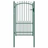 vidaXL Fence Gate with Spikes Green 100 x 175 cm Powder-coated steel