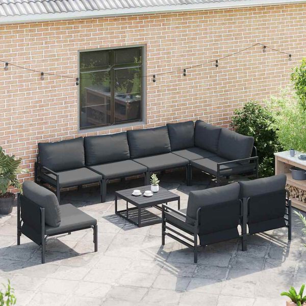 vidaXL Garden Sofa Set Anthracite Steel