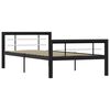 vidaXL Bed Frame without Mattress Black and White Metal 100x200 cm