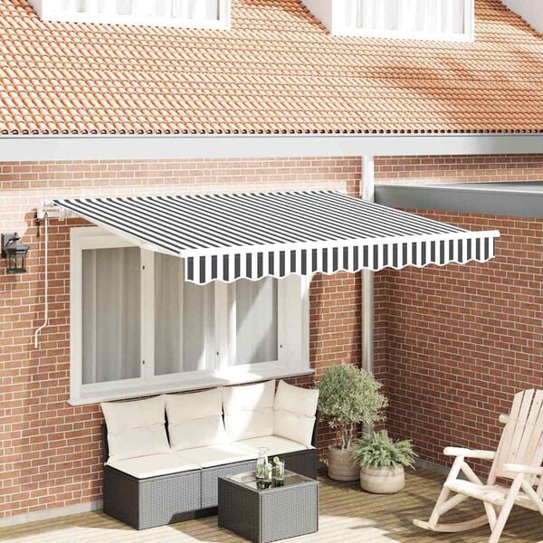 vidaXL Retractable Awning Anthracite and White 300 x 200 cm
