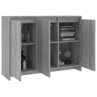 vidaXL Sideboard Grey Sonoma 102x33x75 cm Engineered Wood