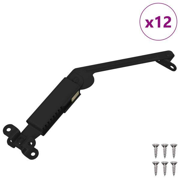 vidaXL Lid Support Hinge 12 pcs Black 192 x 32 x 50 mm Steel