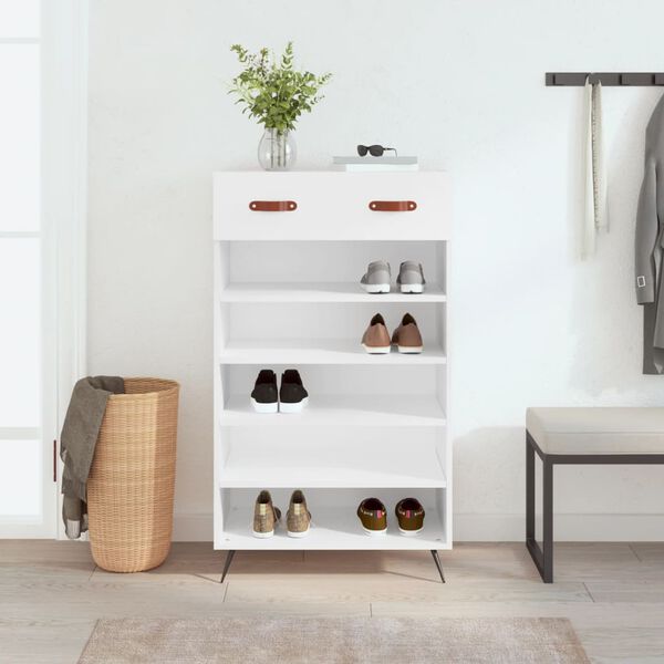vidaXL Shoe Cabinet White 60x35x105 cm Engineered Wood