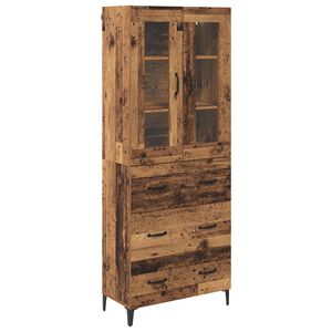 vidaXL Highboard Old Wood 69.5 x 34 x 180 cm Engineered Wood