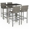 vidaXL 5 Piece Garden Bar Set Grey Poly Rattan