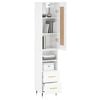 vidaXL Highboard High Gloss White 34.5x34x180 cm Engineered Wood