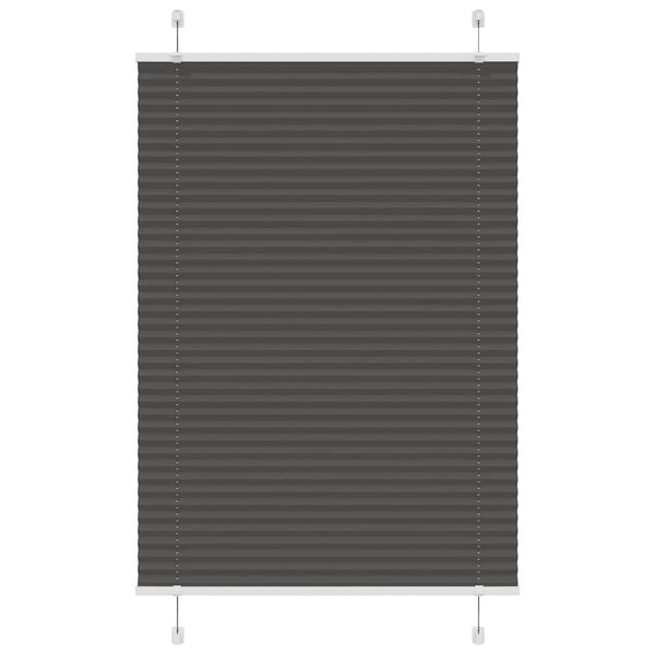 vidaXL Pleated Blind Black 100x150 cm Fabric Width 99.4 cm Polyester