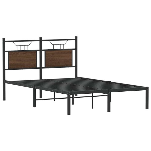 vidaXL Bed Frame without Mattress Brown Oak 120x190 cm Small Double Engineered Wood