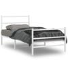 vidaXL Metal Bed Frame without Mattress with Footboard White 100x190cm