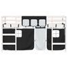 vidaXL Kids' Loft Bed with Curtains without Mattress White&Black 80x200cm