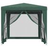 vidaXL Party Tent with 4 Mesh Sidewalls Green 2.5x2.5 m HDPE