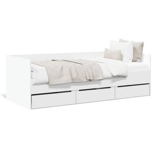 vidaXL Daybed with Drawers without Mattress White 100x200 cm