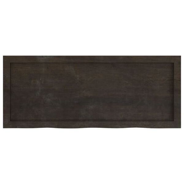 vidaXL Table Top Dark Brown 100x40x(2-6) cm Treated Solid Wood Oak