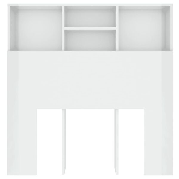 vidaXL Headboard Cabinet High Gloss White 100x19x103.5 cm
