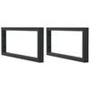 vidaXL Shelf Brackets for Washbasin 2 pcs Black Rectangular Steel