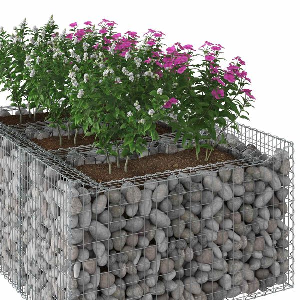 vidaXL Gabion Raised Bed Silver 150 x 100 x 60 cm Galvanised Steel