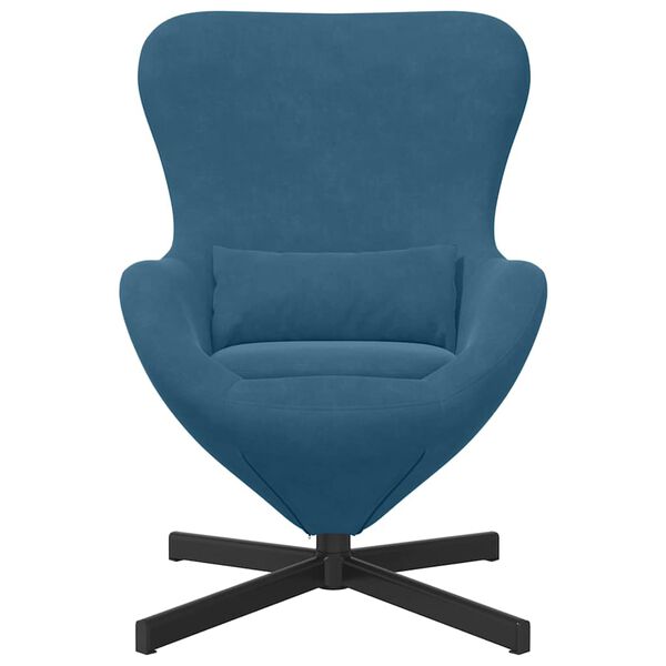 vidaXL Egg Chair Blue 63 x 73 x 90 cm Velvet