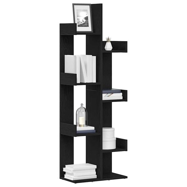 vidaXL Bookcase Black Oak 48 x 25.5 x 140 cm Engineered Wood