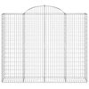 vidaXL Arched Gabion Baskets 25 pcs 200x50x160/180 cm Galvanised Iron