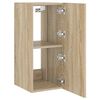 vidaXL TV Wall Cabinet with LED Lights Sonoma Oak 30.5x35x70 cm