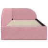 vidaXL Corner Bed Frame with Headboard Pink 100 cm x 200 cm Velvet