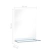 vidaXL Wall Mirror with Shelf 30x50 cm Tempered Glass