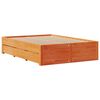 vidaXL Bed Frame without Mattress with Drawers Wax Brown 150x200 cm King Size Solid Wood Pine