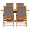 vidaXL Garden Dining Set Folding 5 pcs Anthracite Solid acacia wood