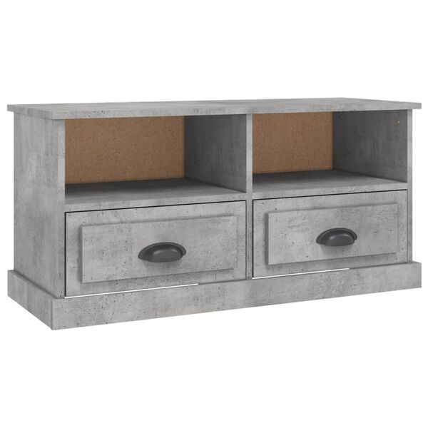 vidaXL TV Cabinet Concrete Grey 93x35.5x45 cm Engineered Wood