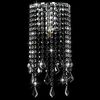 vidaXL Wall Lamp with Crystal Beads Silver Rectangular E14 Bulbs