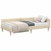 vidaXL Corner Bed Frame with Headboard Cream 90 x 190 cm Fabric